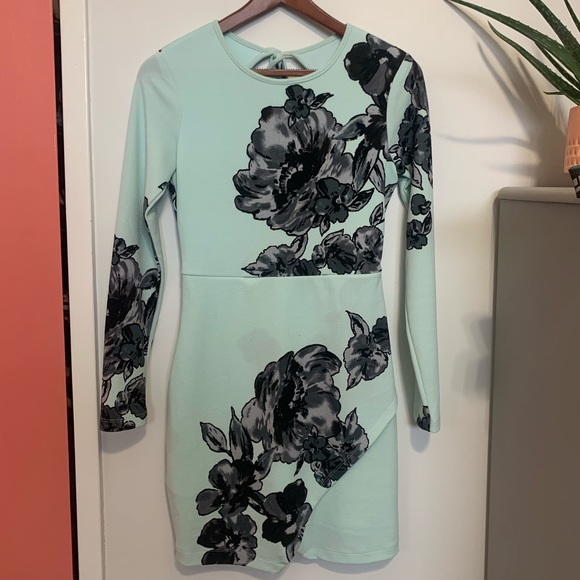Mint & Floral Dress - Picture 1 of 3